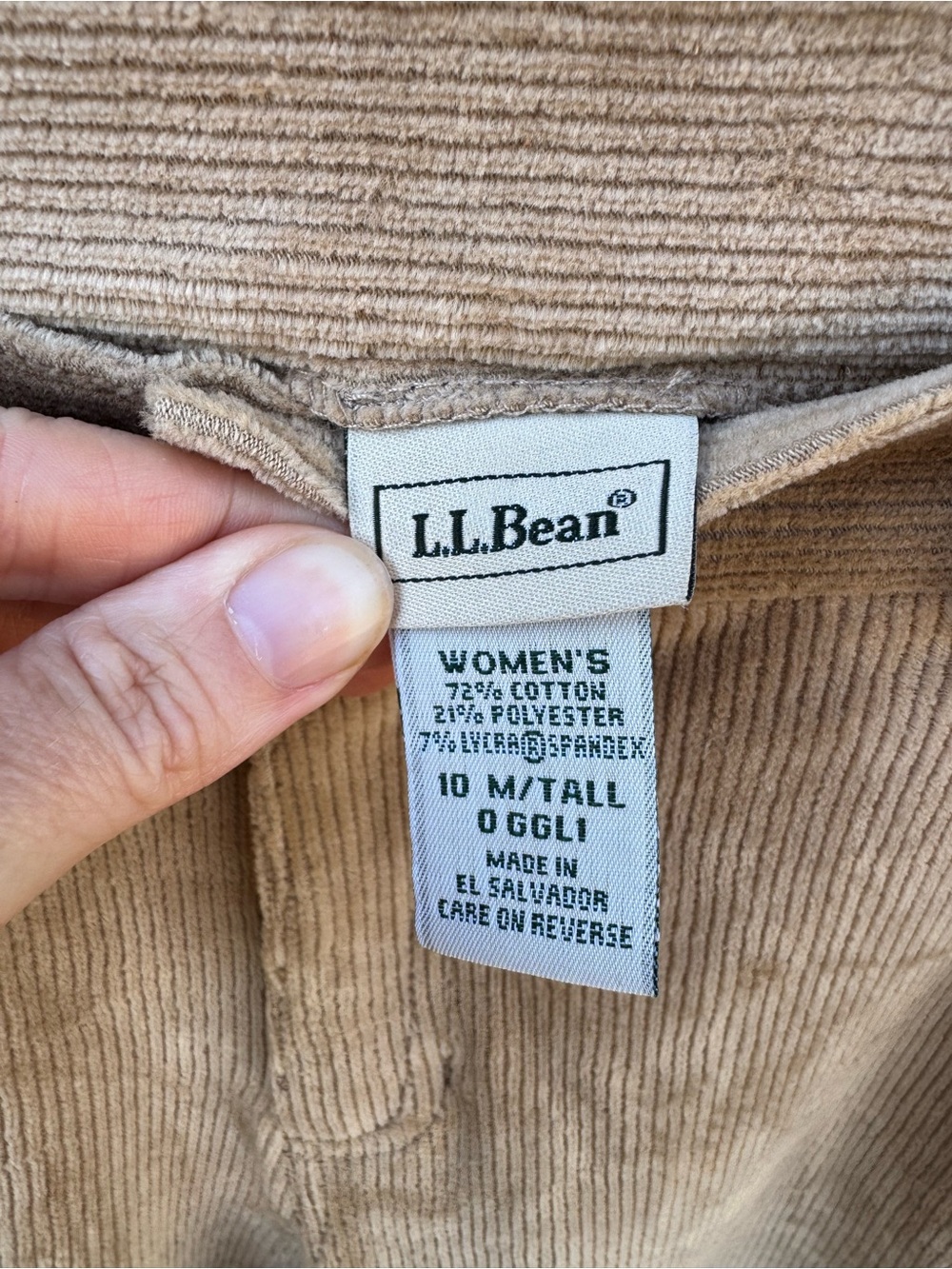 L.L. Bean Women's Bootcut Corduroy Jeans in Tan 10 Long Cottagecore Neutral - Picture 3 of 13